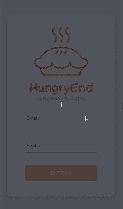 tela de login