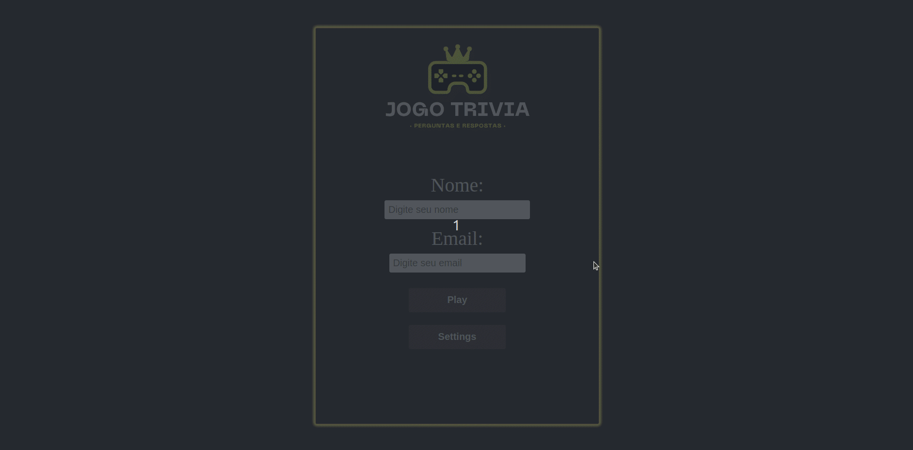 tela de login
