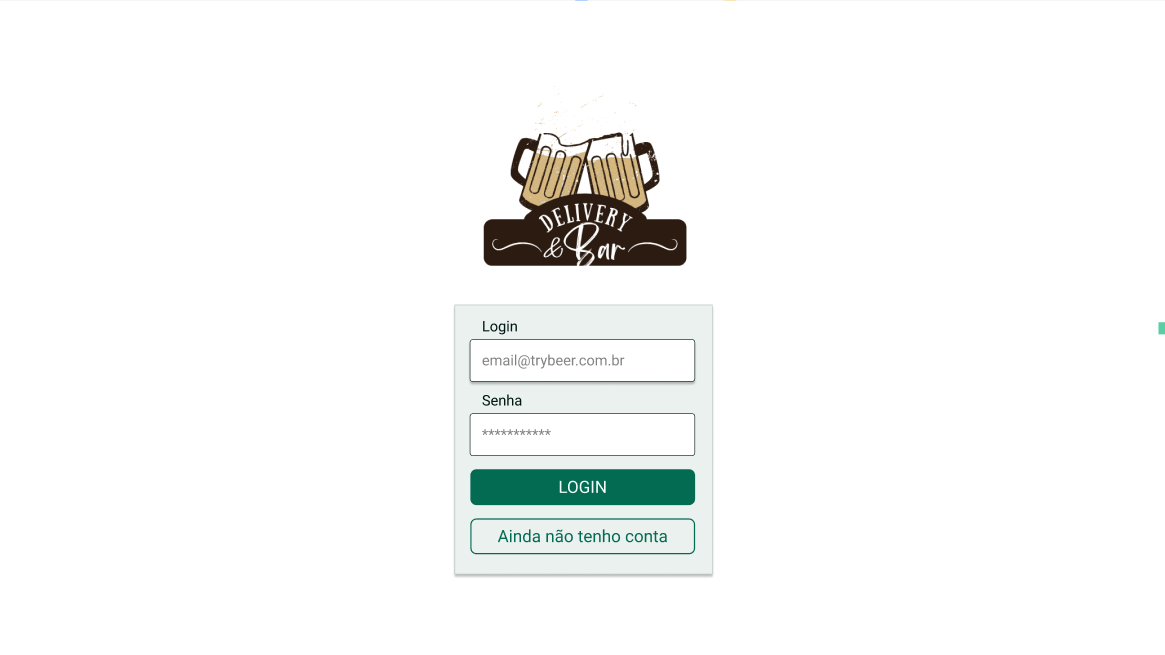 tela de login